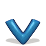 GIF animado (28090) Letra v azul