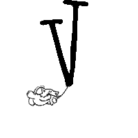 GIF animado (29870) Letra v cachorro gato