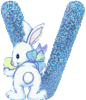 GIF animado (29384) Letra v conejito