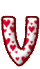 GIF animado (26467) Letra v corazoncitos colores