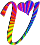 GIF animado (26794) Letra v corazones colores