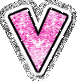 GIF animado (27010) Letra v corazones rosa