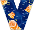 GIF animado (28192) Letra v estrellas rosas mayuscula