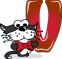 GIF animado (29809) Letra v gato