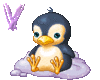 GIF animado (29042) Letra v pinguino