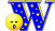 GIF animado (28065) Letra w azul