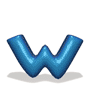 GIF animado (28091) Letra w azul