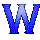 GIF animado (28259) Letra w azul anil