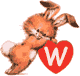 GIF animado (29411) Letra w conejo