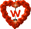 GIF animado (26883) Letra w corazon flores