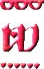 GIF animado (26530) Letra w corazoncitos romanticos