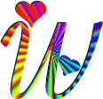 GIF animado (26795) Letra w corazones colores