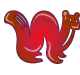 GIF animado (29748) Letra w forma animal rojo