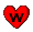 GIF animado (27151) Letra w mini corazon
