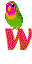 GIF animado (29017) Letra w periquito
