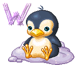 GIF animado (29043) Letra w pinguino