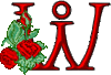 GIF animado (27307) Letra w romantica rosas rojas
