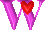 GIF animado (27369) Letra w rosa corazon