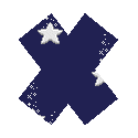 GIF animado (28234) Letra x azul estrellas