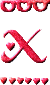 GIF animado (26531) Letra x corazoncitos romanticos