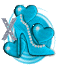 GIF animado (26416) Letra x corazones azules