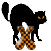 GIF animado (30029) Letra x gato negro