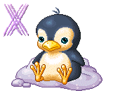 GIF animado (29044) Letra x pinguino