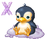 GIF animado (29044) Letra x pinguino