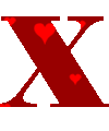 GIF animado (27256) Letra x romantica roja