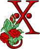 GIF animado (27308) Letra x romantica rosas rojas