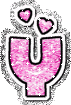 GIF animado (27013) Letra y corazones rosa