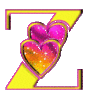 GIF animado (26612) Letra z amarilla corazones