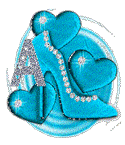 GIF animado (26419) Letras zapato corazones azules