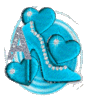 GIF animado (26419) Letras zapato corazones azules