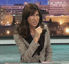 GIF animado (24264) Locutora telediario cantando