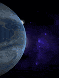GIF animado (21189) Luna orbitando tierra
