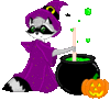 GIF animado (22669) Mapache halloween