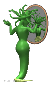 GIF animado (22182) Medusa ante espejo