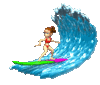 GIF animado (16609) Mujer surfeando
