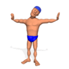 GIF animado (16271) Nadador calentamiento