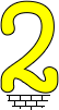 GIF animado (25519) Numero 2 amarillo divertido