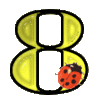 GIF animado (25642) Numero amarillo mariquita