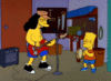 GIF animado (19329) Otto mann y bart simpson