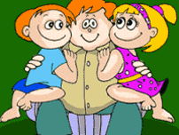 GIF animado (22501) Padre hijos besos
