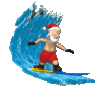 GIF animado (16610) Papa noel surfeando