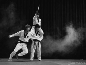 GIF animado (15179) Patada voladora taekwondo