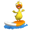 GIF animado (16611) Pato surfeando