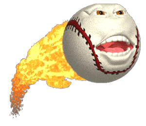 Imagen GIF de Pelota beisbol ardiendo animado