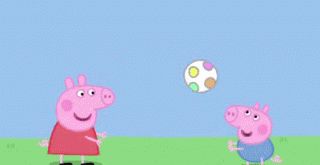 GIF animado (19613) Peppa pig jugando con george