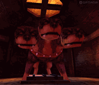 Imagen GIF de Perro cerbero animado